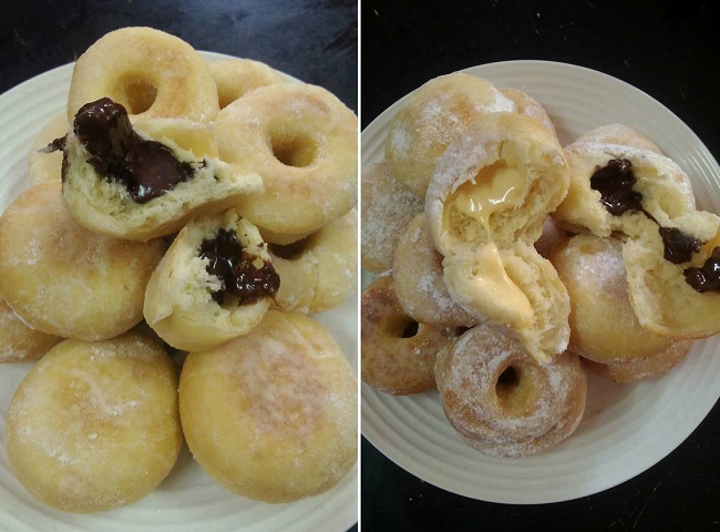 Resepi Donut Inti Coklat & Cheese • Resepi Bonda